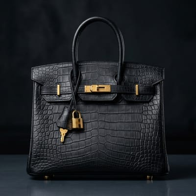 Birkin 25 Crocodile Matte Noir
