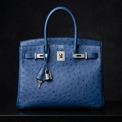 Birkin 30 Autruche Bleu Saphir